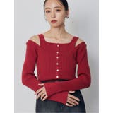 レッド | フロントボタンデザインニット | MURUA