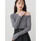 グレー | レイヤードワンショルニット | MURUA