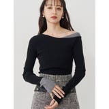 ブラック | レイヤードワンショルニット | MURUA