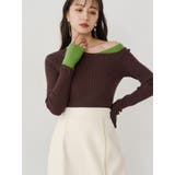 ブラウン | レイヤードワンショルニット | MURUA