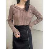 ベージュ | ブリーチVネッククロップドニット | MURUA