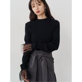 ブラック | チュールカフスリブニット | MURUA