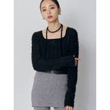 ブラック | リボンタイフェザートップス | MURUA