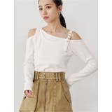 ホワイト | アシメデザインベルトトップス | MURUA