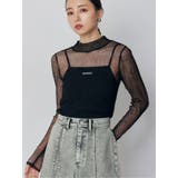 ブラック | プリーツシアーハイネックトップス | MURUA