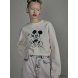 アイボリー | 【ミッキーマウス】フロッキーデザインスウェット | MURUA