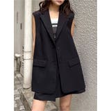 ブラック | サイドオープントテーラードジレ【セットアップ着用可】【接触冷感】 | MURUA