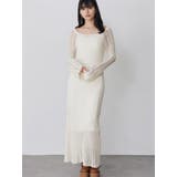 ホワイト | バイカラークロシェニットワンピース | MURUA