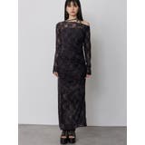 ブラック | フロッキーフラワーシアーワンピース | MURUA