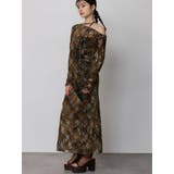 ブルー | フロッキーフラワーシアーワンピース | MURUA