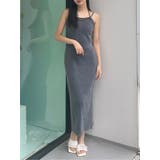 ブルー | レイヤードライクニットキャミワンピース | MURUA