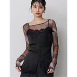 ブラック | レースドッキングキャミソール | MURUA