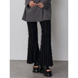 ブラック | フリンジフレアパンツ | MURUA