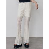 アイボリー | レースパッチワークフレアパンツ【WEB限定】 | MURUA