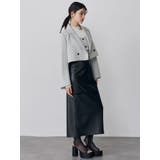 クロシェドッキングフェイクレザースカート | MURUA | 詳細画像12 