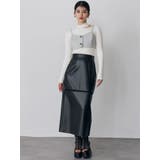 クロシェドッキングフェイクレザースカート | MURUA | 詳細画像13 