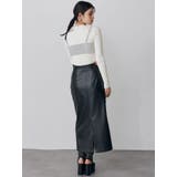 クロシェドッキングフェイクレザースカート | MURUA | 詳細画像15 