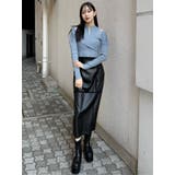 クロシェドッキングフェイクレザースカート | MURUA | 詳細画像16 