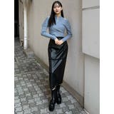 クロシェドッキングフェイクレザースカート | MURUA | 詳細画像17 