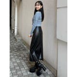 クロシェドッキングフェイクレザースカート | MURUA | 詳細画像18 