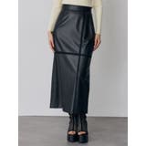 クロシェドッキングフェイクレザースカート | MURUA | 詳細画像2 