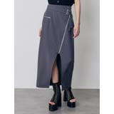 グレー | ダブルベルトアシメZIPスカート | MURUA