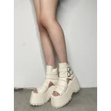 アイボリー | ギャザープラットフォームシューズ | MURUA