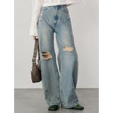 ブルー | バレルレッグクラッシュデニム | MURUA