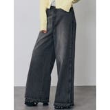 ブラック | サイドZIPスリットワイドデニム【セットアップ着用可】 | MURUA