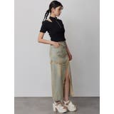 フリンジスリットデニムスカート【セットアップ着用可】 | MURUA | 詳細画像12 