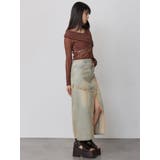 フリンジスリットデニムスカート【セットアップ着用可】 | MURUA | 詳細画像20 