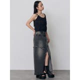 フリンジスリットデニムスカート【セットアップ着用可】 | MURUA | 詳細画像24 