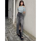 フリンジスリットデニムスカート【セットアップ着用可】 | MURUA | 詳細画像30 