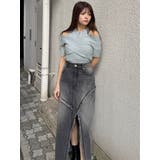 フリンジスリットデニムスカート【セットアップ着用可】 | MURUA | 詳細画像32 