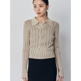 ベージュ | フロントピンチニット | MURUA