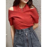 ダークオレンジ | ZIPカシュクールハーフニット | MURUA