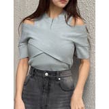 ブルー | ZIPカシュクールハーフニット | MURUA