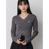 レースレイヤードVネックニット | MURUA | 詳細画像1 