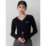 レースレイヤードVネックニット | MURUA | 詳細画像2 