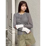 ウェーブバイカラーカーデトップス | MURUA | 詳細画像4 