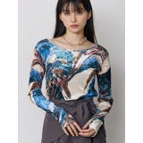 ニュアンスプリントベロアトップス | MURUA | 詳細画像1