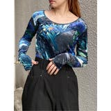 ニュアンスプリントベロアトップス | MURUA | 詳細画像8