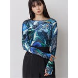 ブラック | ニュアンスプリントベロアトップス | MURUA