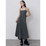 ブラック | デニムライクサイドカットワンピース | MURUA