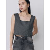 グレー | スクエアネックメッシュタンク【セットアップ着用可】 | MURUA