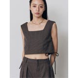 ブラウン | スクエアネックメッシュタンク【セットアップ着用可】 | MURUA