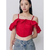 レッド | ストラップオフショルダーブラウス | MURUA