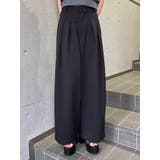 ブラック | ダブルタックワイドパンツ | MURUA