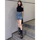 アシメタックデニムミニスカート | MURUA | 詳細画像25 