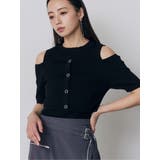ブラック | オフショルカーデドッキングニット | MURUA